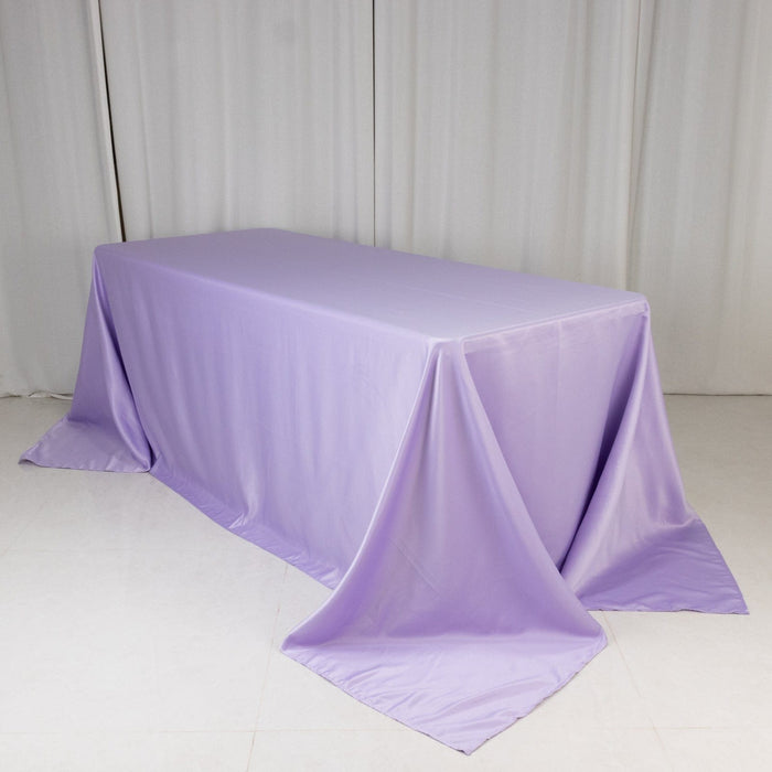 90" x 132" Lamour Satin Rectangular Tablecloth