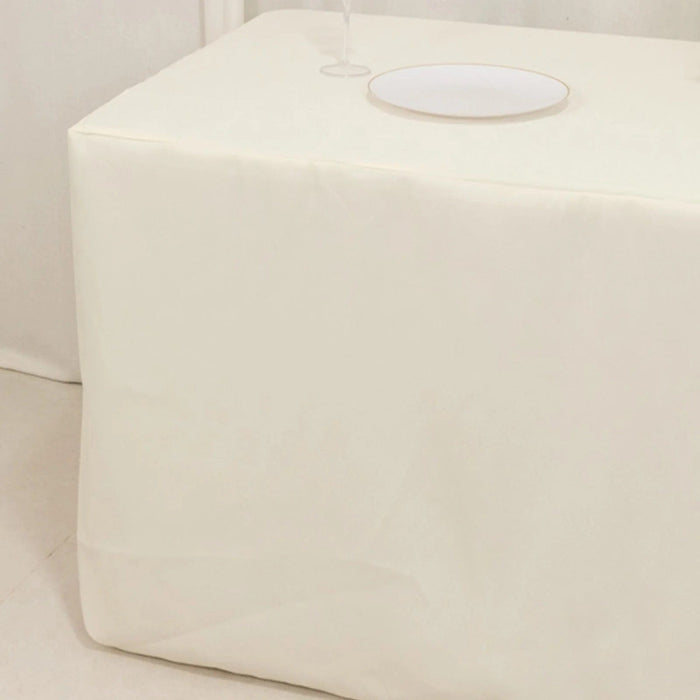 6 ft Fitted Premium Polyester Rectangle Tablecloth
