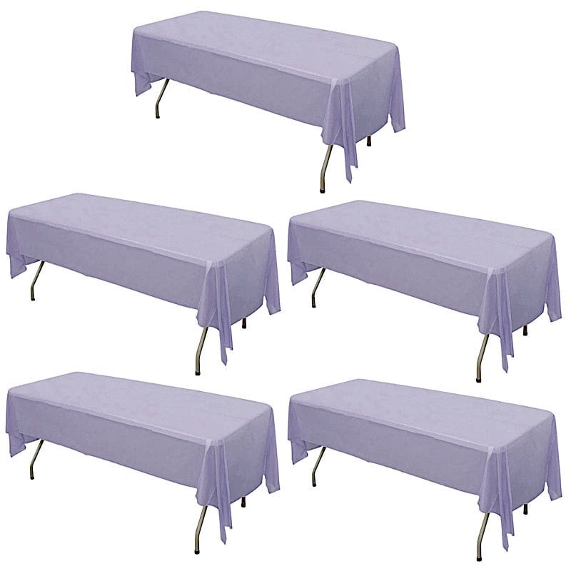 5 pcs 54x108" Disposable Plastic Table Covers Tablecloths