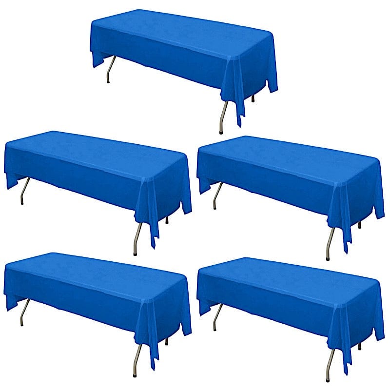 5 pcs 54x108" Disposable Plastic Table Covers Tablecloths