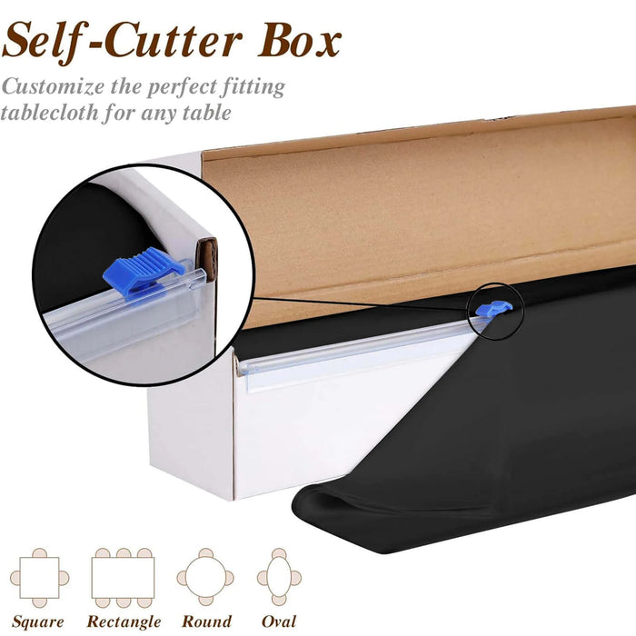 54x3600" Disposable Plastic Table Cover Roll Cuts Up Box