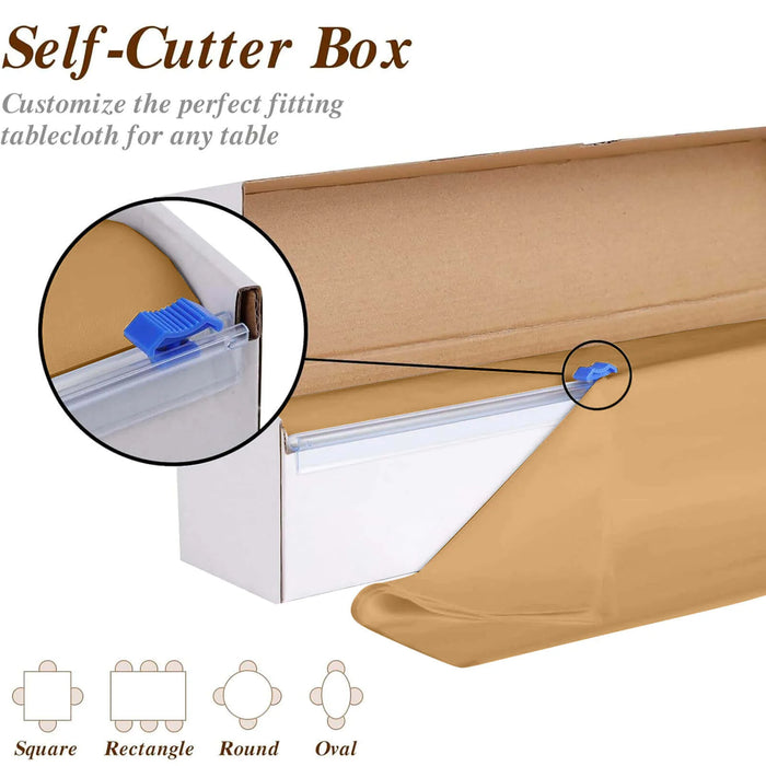 54x3600" Disposable Plastic Table Cover Roll Cuts Up Box