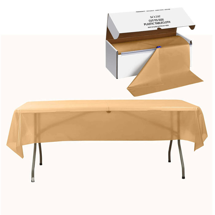 54x3600" Disposable Plastic Table Cover Roll Cuts Up Box