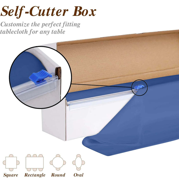 54x3600" Disposable Plastic Table Cover Roll Cuts Up Box