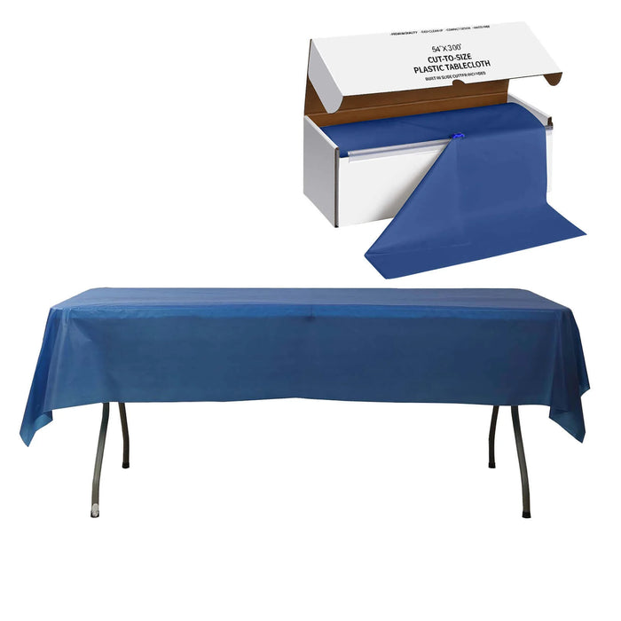 54x3600" Disposable Plastic Table Cover Roll Cuts Up Box