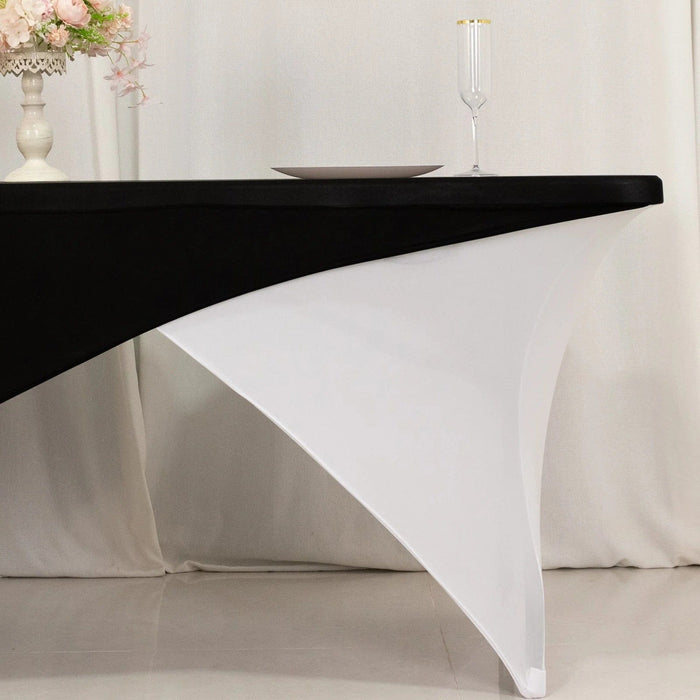 6 ft Fitted Spandex Tablecloth Cross Over Rectangular Table Cover