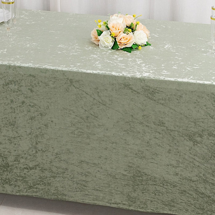 6ft Crushed Velvet Stretch Fitted Rectangular Table Cover