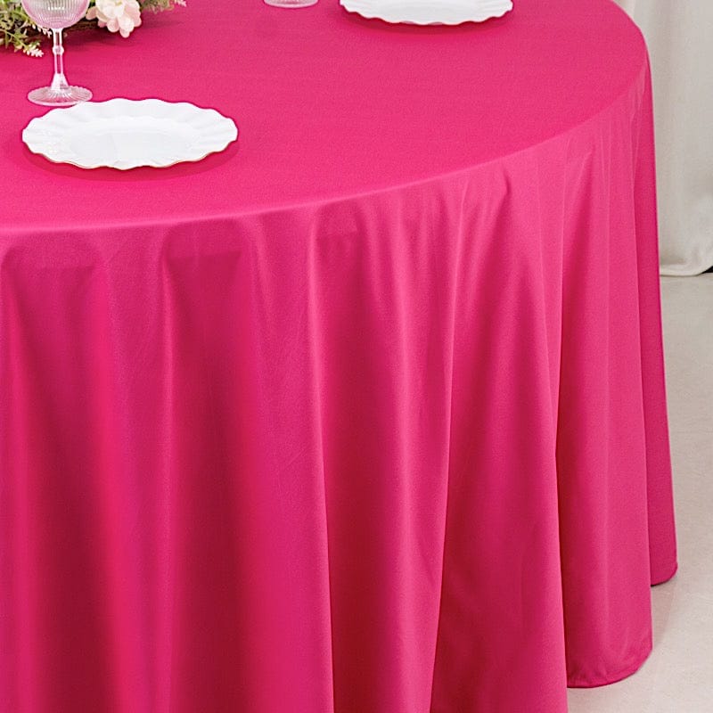 120" Scuba Polyester Round Tablecloth Wedding Table Linens