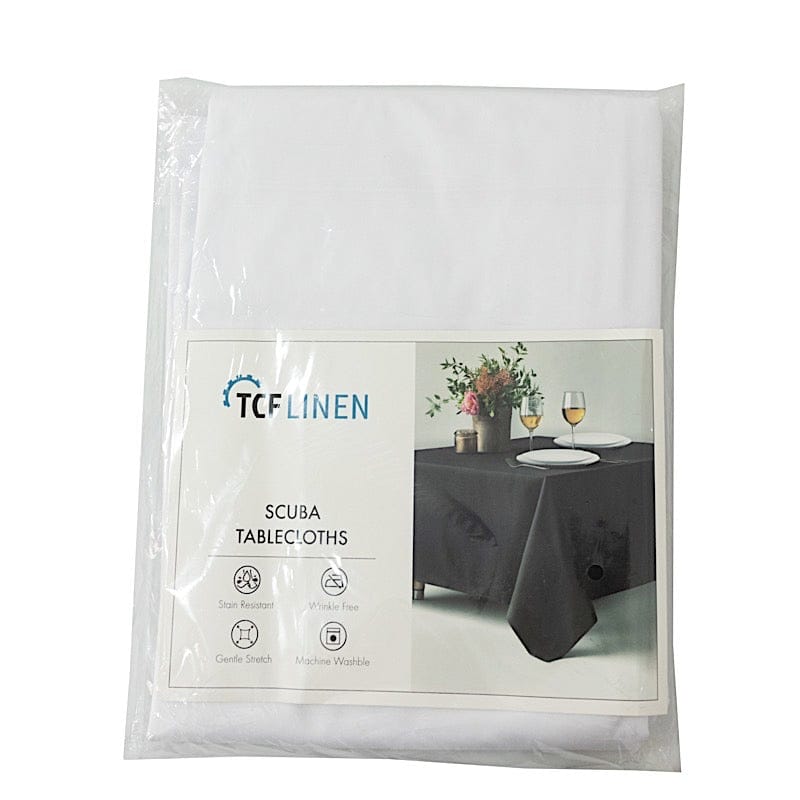 60" x 102" Fire Retardant Polyester Scuba Rectangle Tablecloth