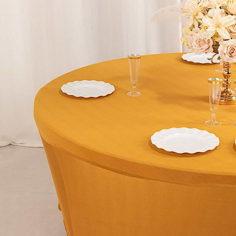 6 ft Fitted Spandex Round Tablecloth with Foot Pockets