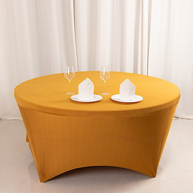 6 ft Fitted Spandex Round Tablecloth with Foot Pockets