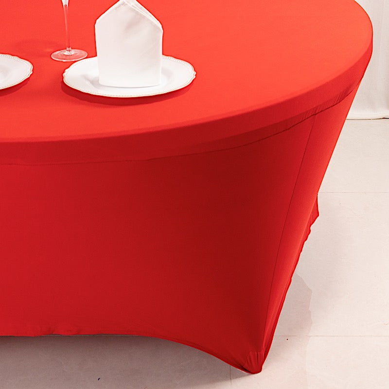 6 ft Fitted Spandex Round Tablecloth with Foot Pockets