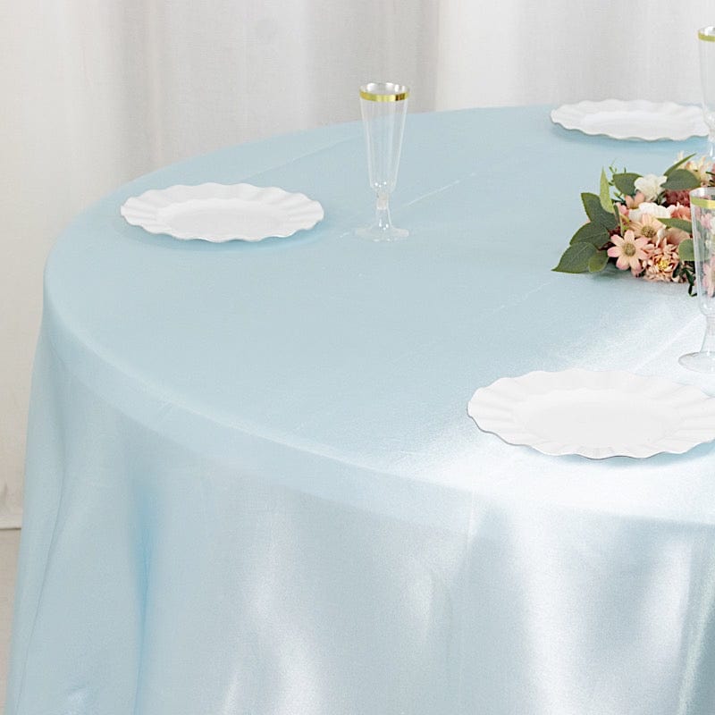 120" Satin Round Tablecloth Wedding Party Table Linens