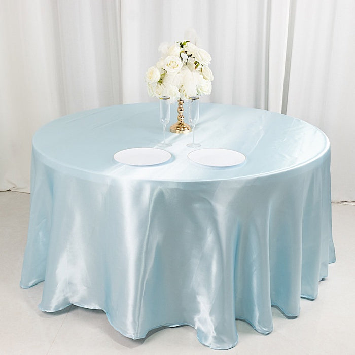 120" Satin Round Tablecloth Wedding Party Table Linens