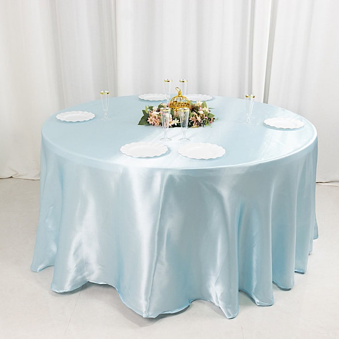 120" Satin Round Tablecloth Wedding Party Table Linens