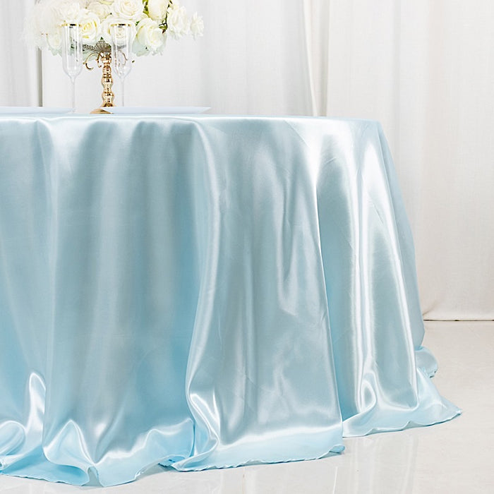 132" Satin Round Tablecloth Wedding Party Table Linens