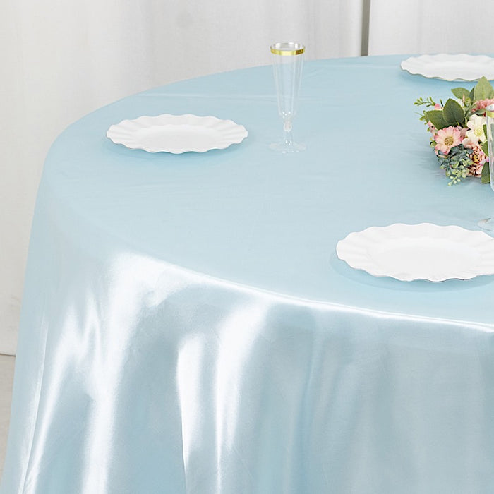 132" Satin Round Tablecloth Wedding Party Table Linens