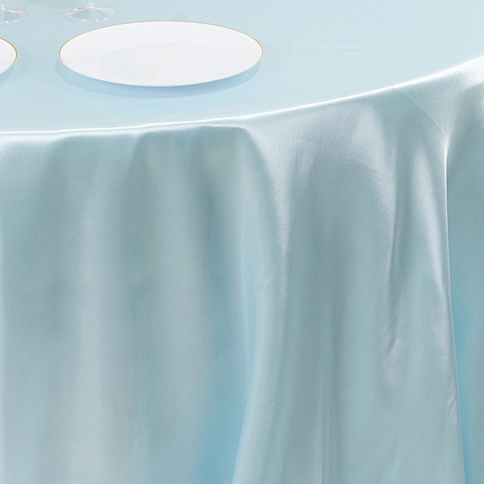 132" Satin Round Tablecloth Wedding Party Table Linens