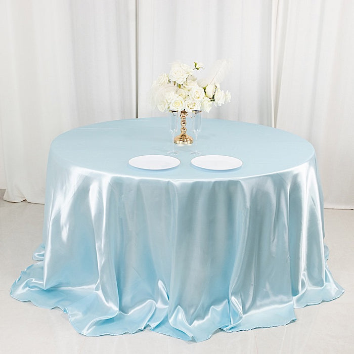 132" Satin Round Tablecloth Wedding Party Table Linens