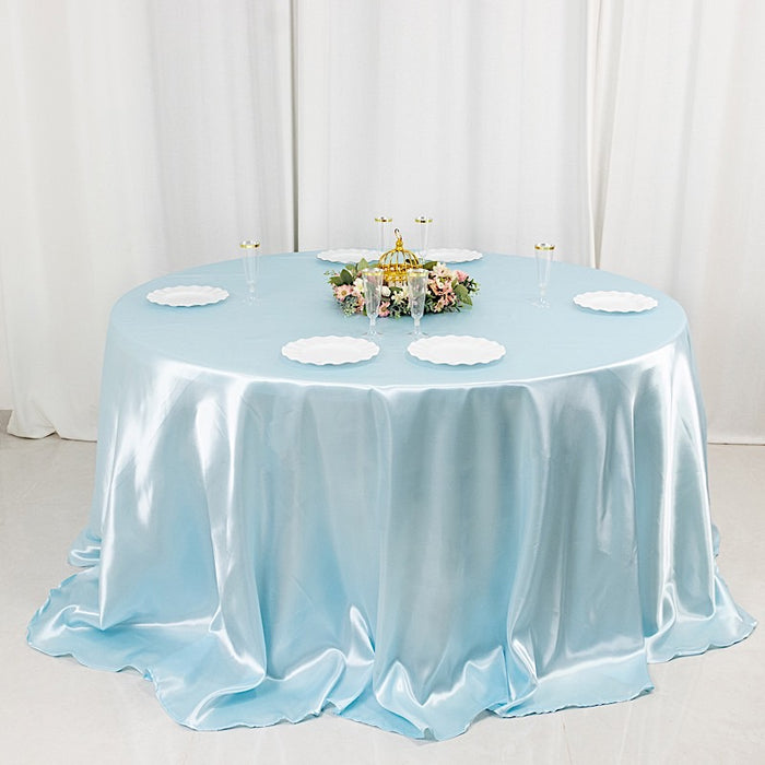 132" Satin Round Tablecloth Wedding Party Table Linens