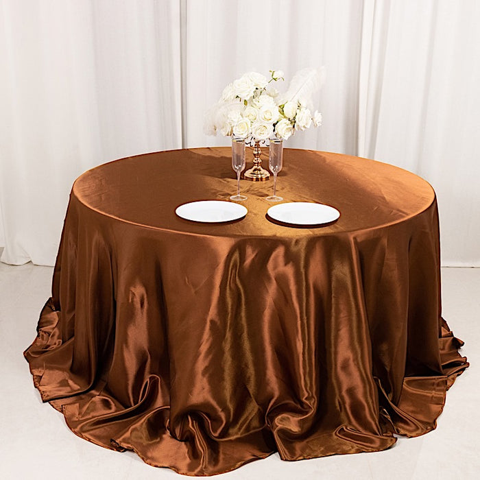 132" Satin Round Tablecloth Wedding Party Table Linens