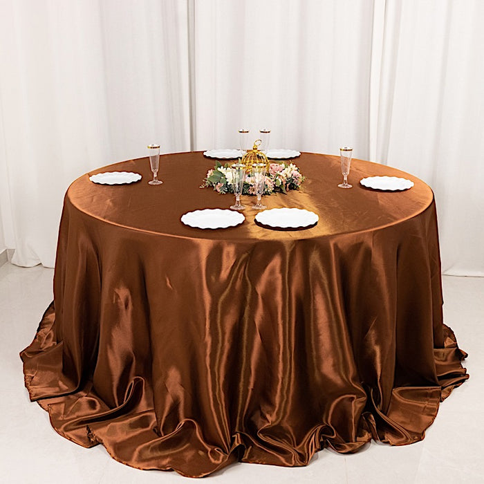 132" Satin Round Tablecloth Wedding Party Table Linens