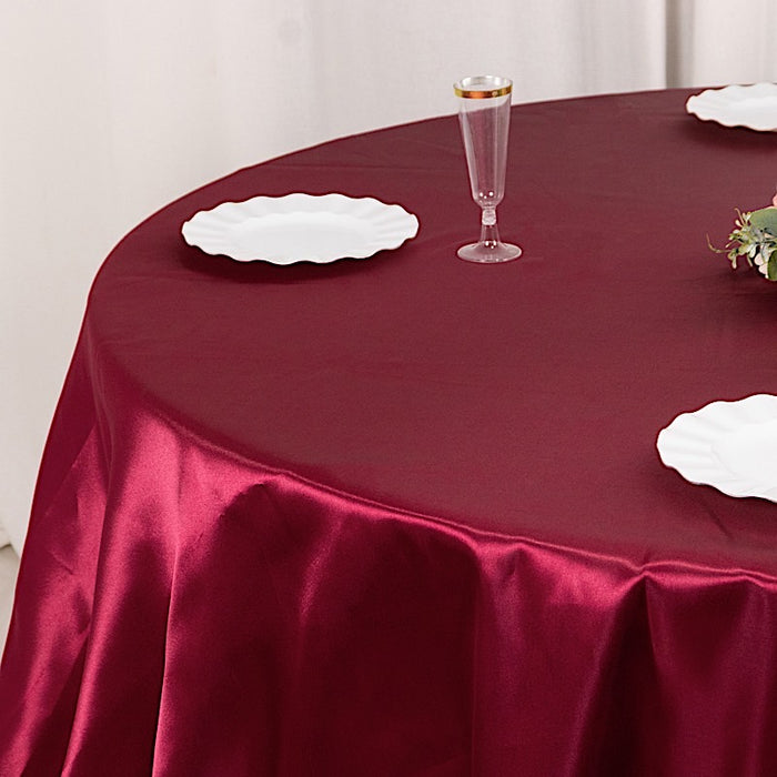 132" Satin Round Tablecloth Wedding Party Table Linens