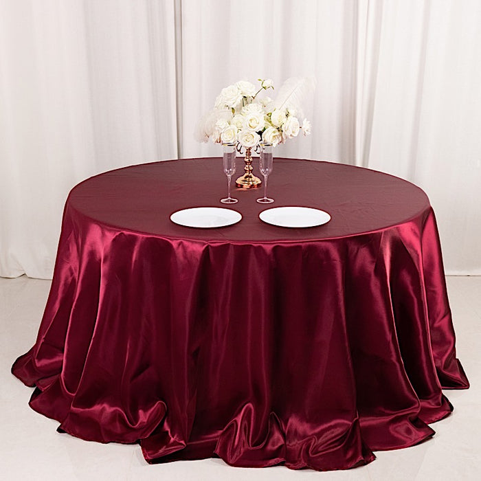 132" Satin Round Tablecloth Wedding Party Table Linens