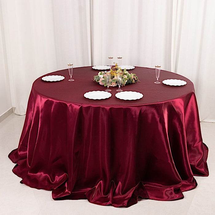 132" Satin Round Tablecloth Wedding Party Table Linens