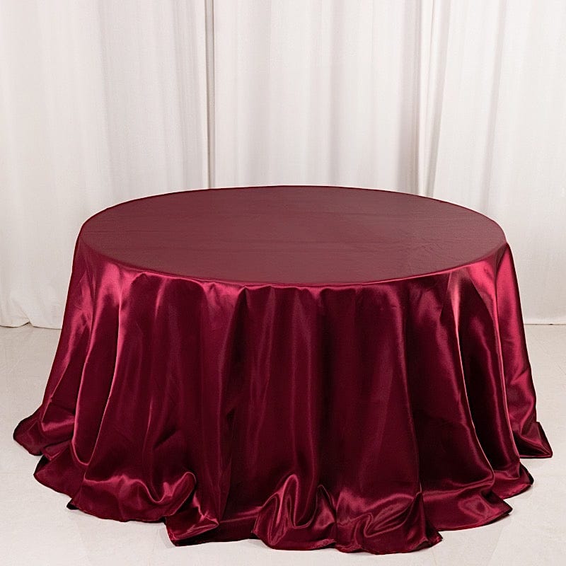 132" Satin Round Tablecloth Wedding Party Table Linens