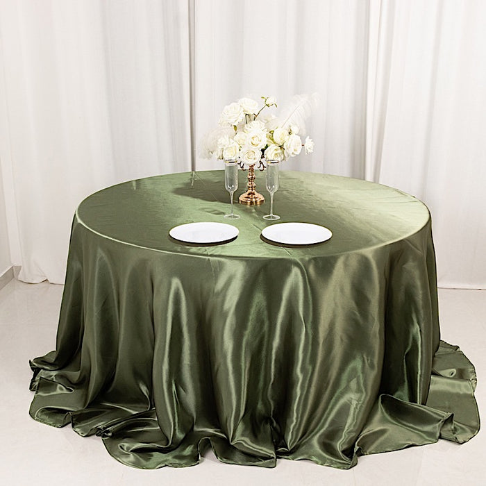 132" Satin Round Tablecloth Wedding Party Table Linens