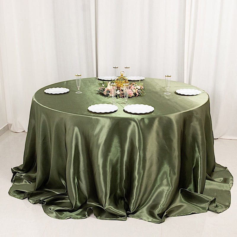132" Satin Round Tablecloth Wedding Party Table Linens