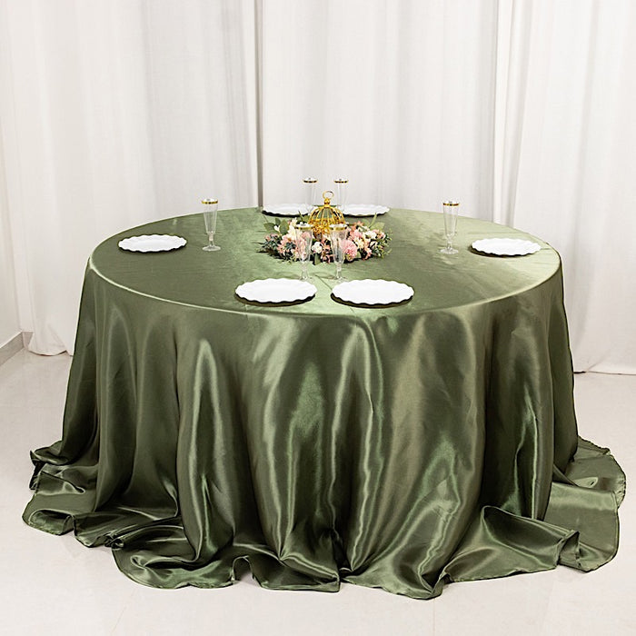 132" Satin Round Tablecloth Wedding Party Table Linens