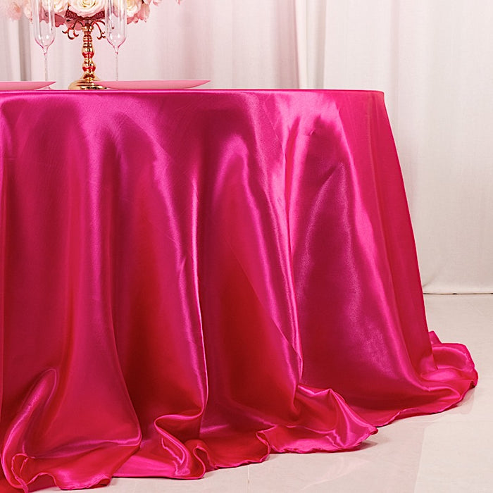 132" Satin Round Tablecloth Wedding Party Table Linens