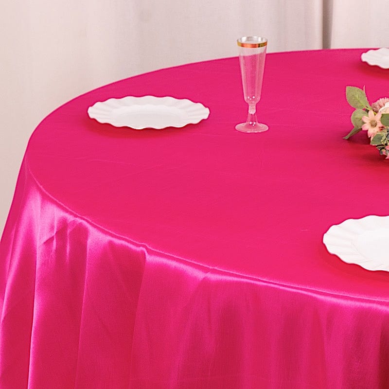 132" Satin Round Tablecloth Wedding Party Table Linens