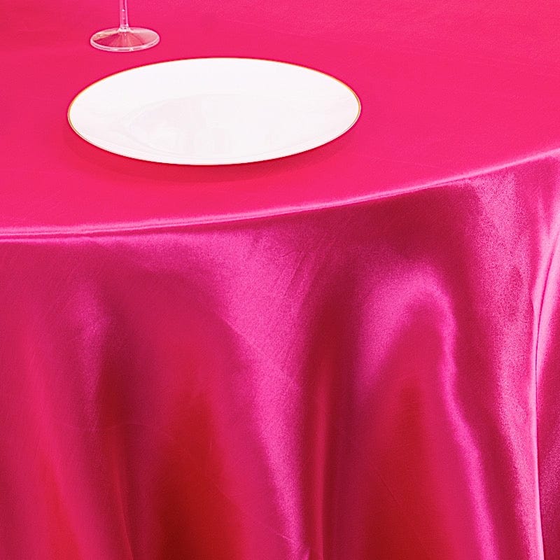 132" Satin Round Tablecloth Wedding Party Table Linens
