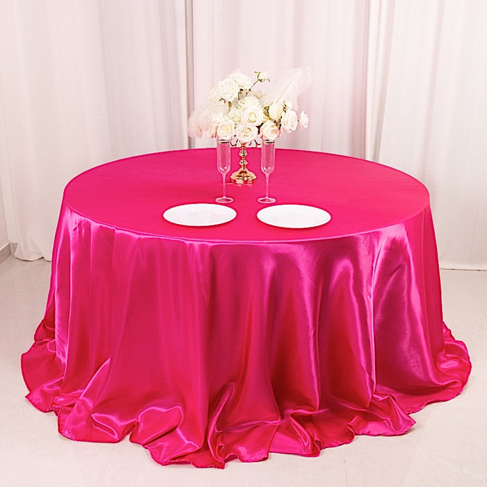 132" Satin Round Tablecloth Wedding Party Table Linens