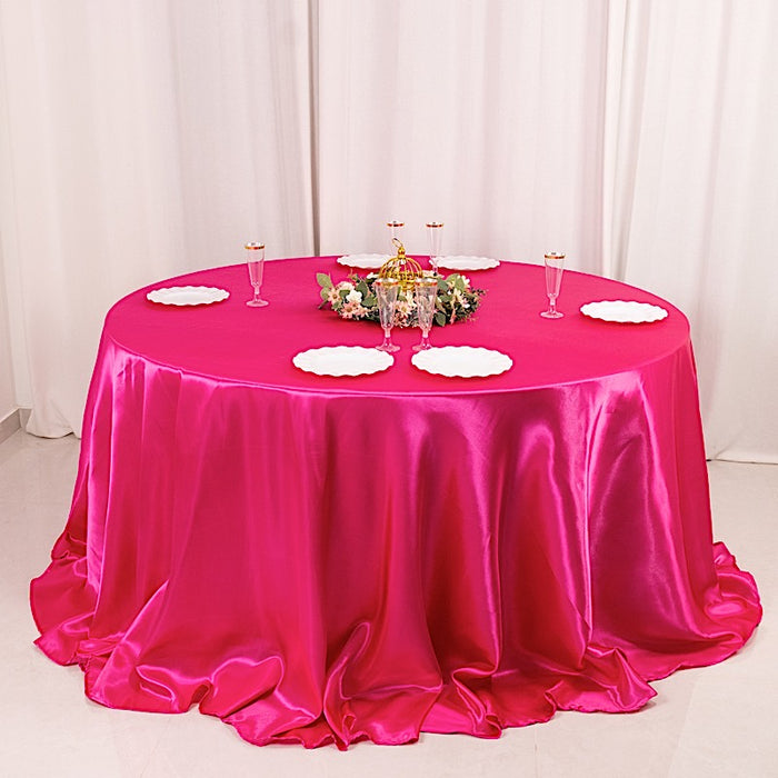 132" Satin Round Tablecloth Wedding Party Table Linens