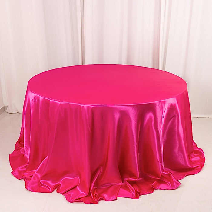 132" Satin Round Tablecloth Wedding Party Table Linens