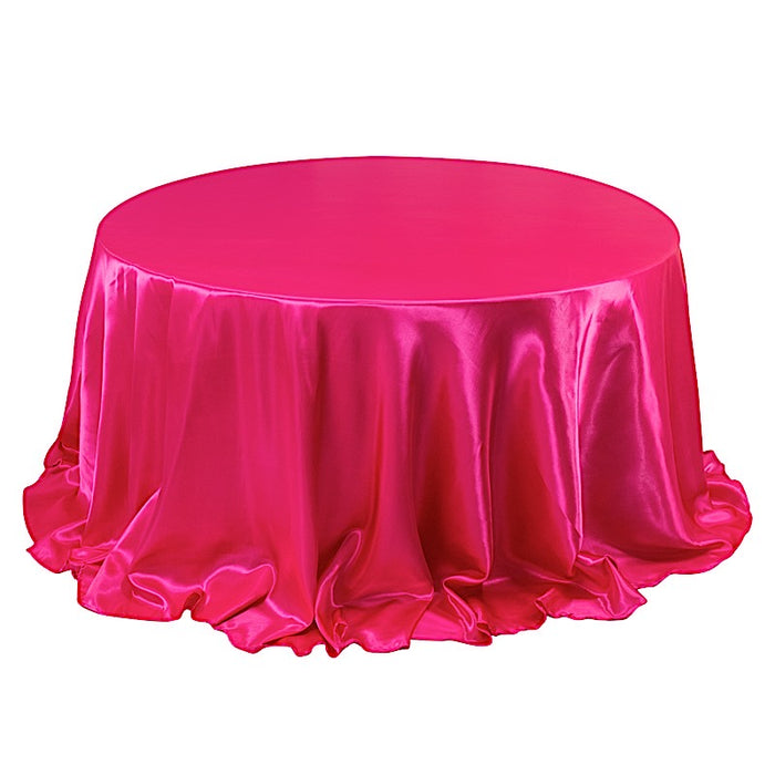 132" Satin Round Tablecloth Wedding Party Table Linens