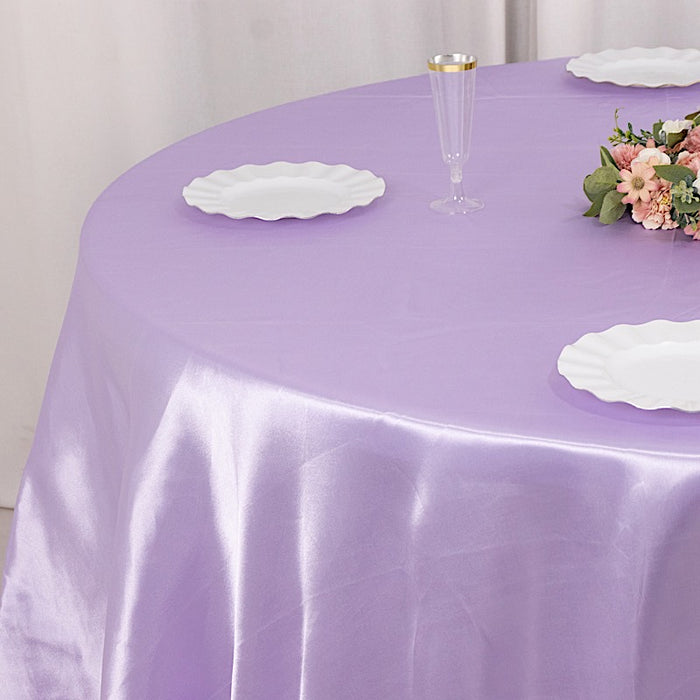 132" Satin Round Tablecloth Wedding Party Table Linens