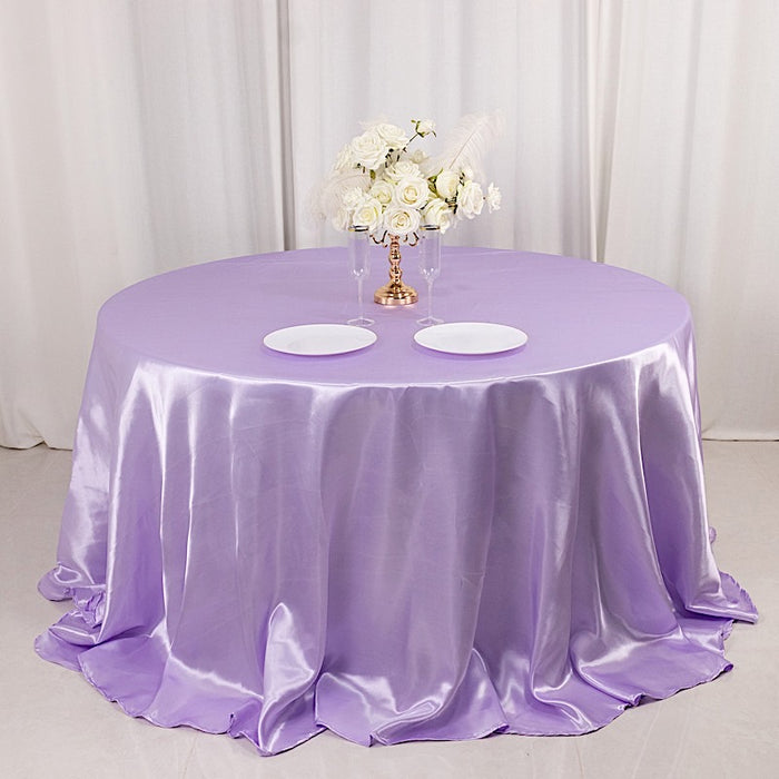 132" Satin Round Tablecloth Wedding Party Table Linens