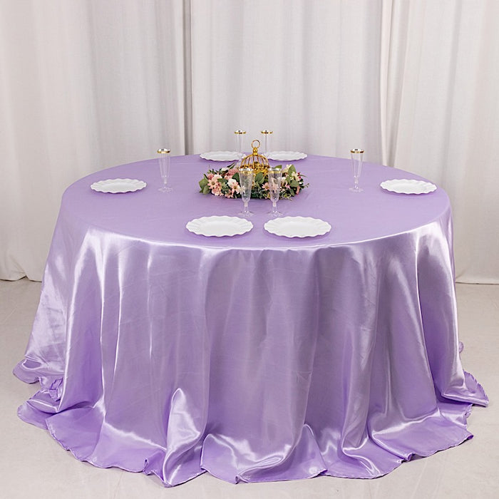 132" Satin Round Tablecloth Wedding Party Table Linens