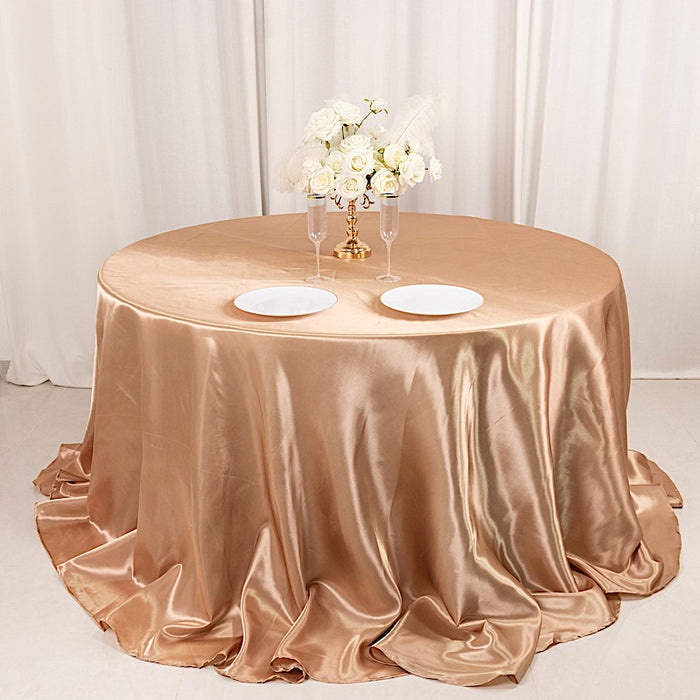 132" Satin Round Tablecloth Wedding Party Table Linens