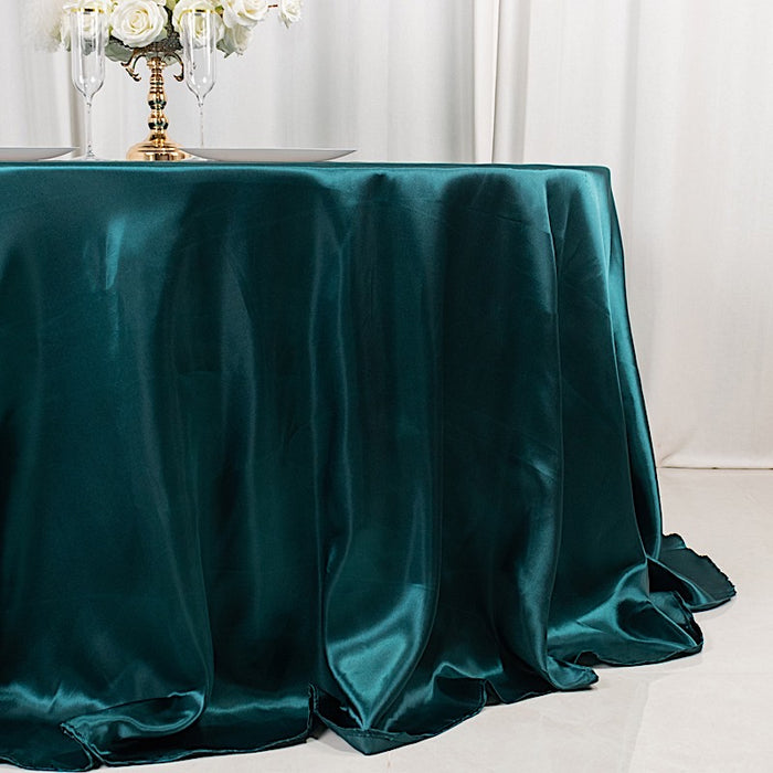 132" Satin Round Tablecloth Wedding Party Table Linens