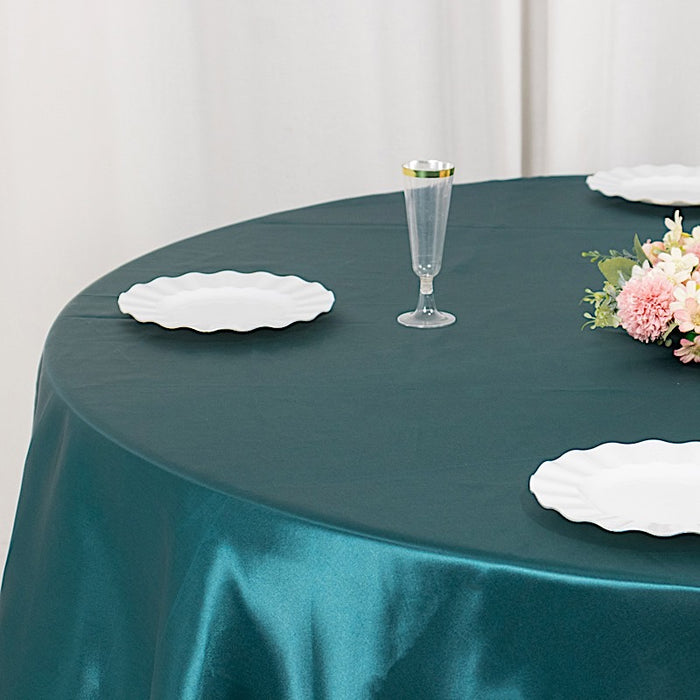 132" Satin Round Tablecloth Wedding Party Table Linens