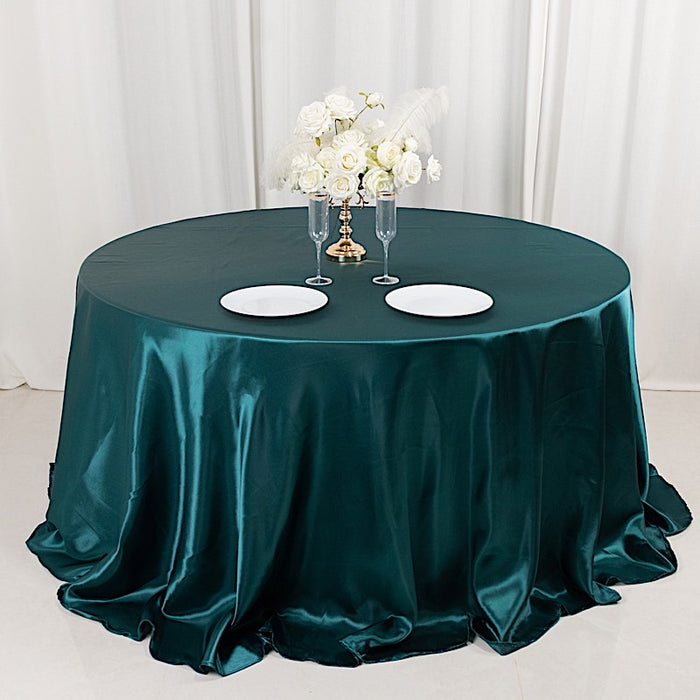 132" Satin Round Tablecloth Wedding Party Table Linens