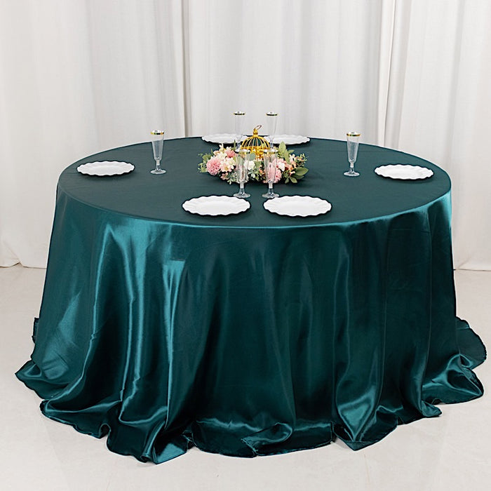 132" Satin Round Tablecloth Wedding Party Table Linens