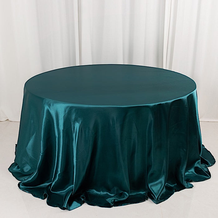 132" Satin Round Tablecloth Wedding Party Table Linens