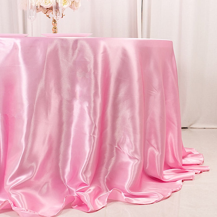 132" Satin Round Tablecloth Wedding Party Table Linens